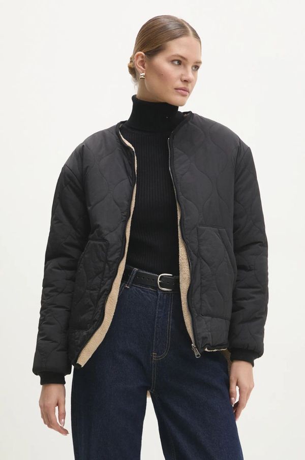 Answear Lab Dvostrana jakna Answear Lab za žene, boja: crna, za prijelazno razdoblje