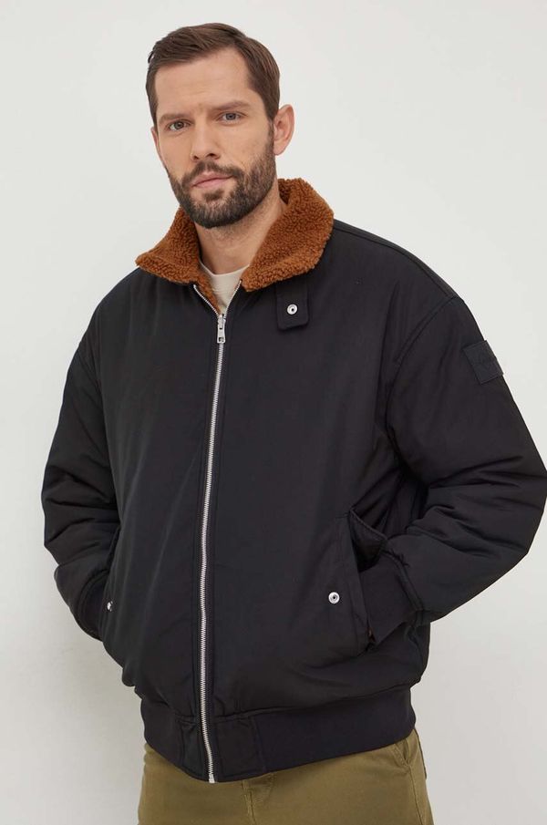 Calvin Klein Jeans Dvostrana jakna Calvin Klein Jeans za muškarce, boja: crna, za prijelazno razdoblje