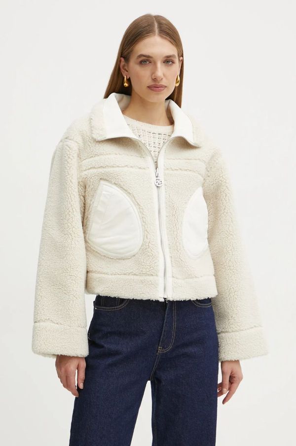 Guess Dvostrana jakna Guess LETITIA za žene, boja: bež, za prijelazno razdoblje, W4BL2V WGS10