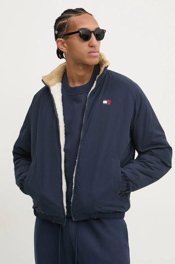 Tommy Jeans Dvostrana jakna Tommy Jeans za muškarce, boja: bež, za prijelazno razdoblje, oversize, DM0DM21129