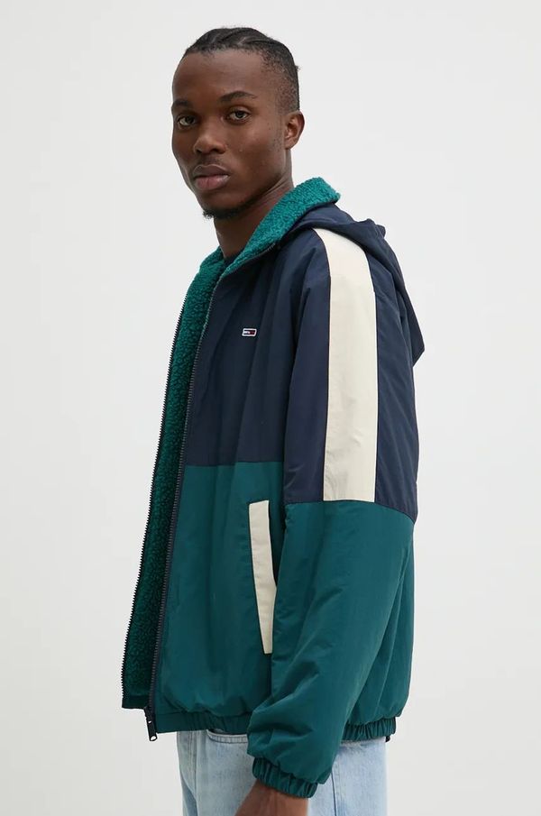 Tommy Jeans Dvostrana jakna Tommy Jeans za muškarce, boja: zelena, za prijelazno razdoblje, DM0DM20462