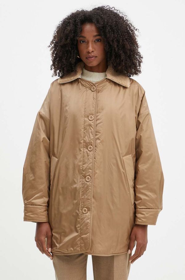 Weekend Max Mara Dvostrana jakna Weekend Max Mara za žene, boja: bež, za prijelazno razdoblje, oversize, 2425486011600