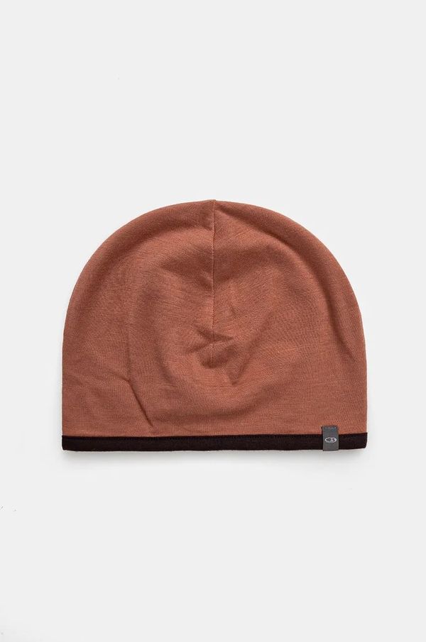 Icebreaker Dvostrana kapa Icebreaker 200 Oasis boja: crvena, od tanke pletenine, vunena, IBIBM20003G1