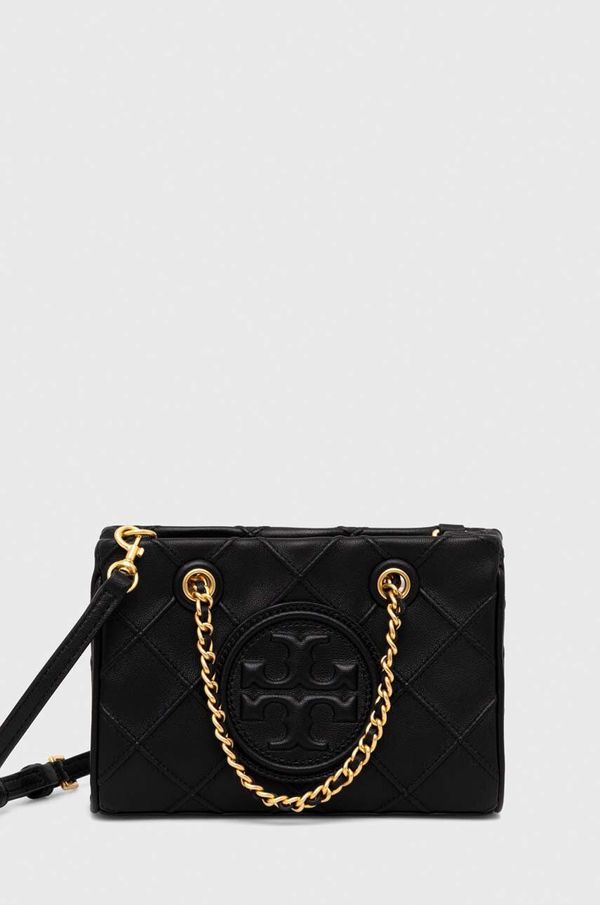 Tory Burch Dvostrana kožna torba Tory Burch boja: crna
