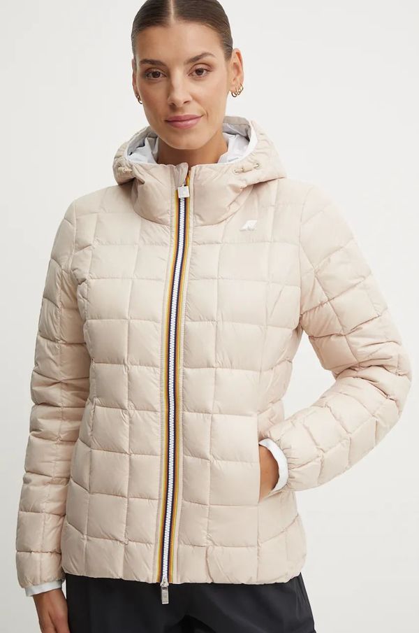 K-way Dvostrana pernata jakna K-Way za žene, boja: bijela, za prijelazno razdoblje, K8127XW