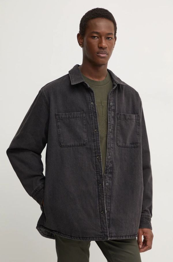 Levi's Dvostrana traper jakna Levi's boja: crna, za prijelazno razdoblje, A8553