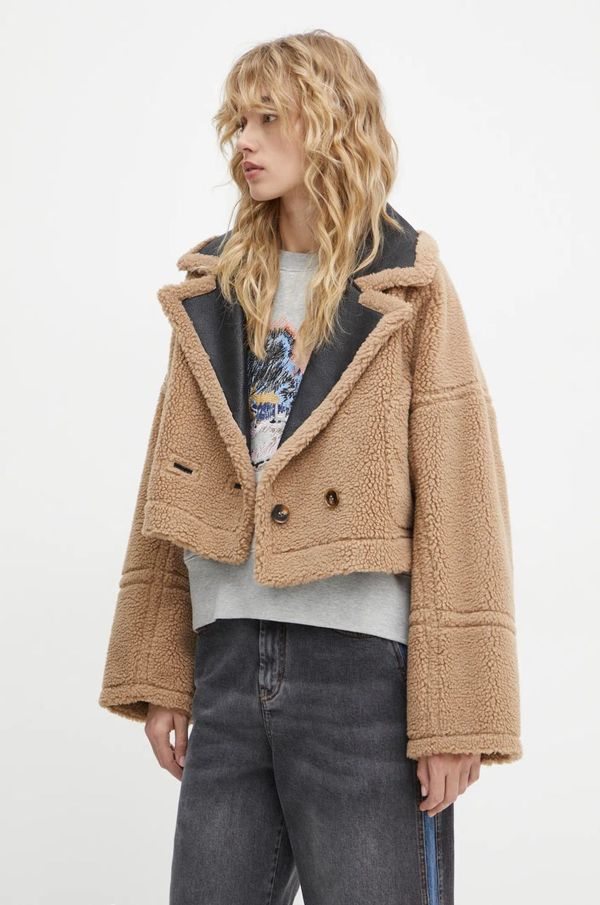 MUNTHE Dvostrani kaput MUNTHE SAMBINO za žene, boja: bež, za prijelazno razdoblje, oversize, 244150224401