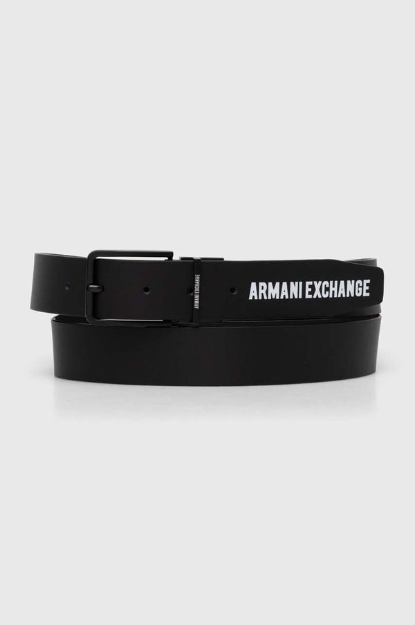 Armani Exchange Dvostrani kožni remen Armani Exchange za muškarce, boja: crna, 951394 4R850