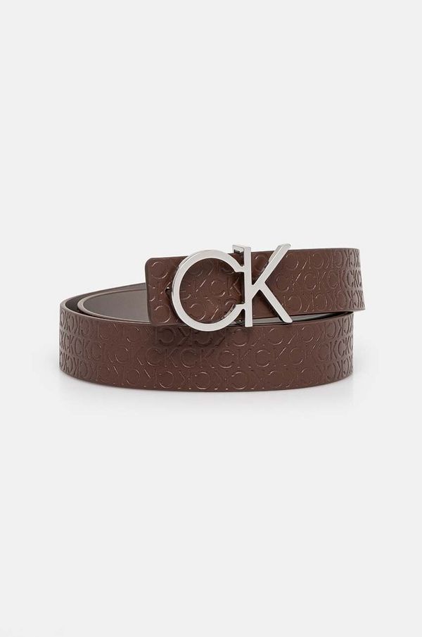 Calvin Klein Dvostrani kožni remen Calvin Klein za žene, boja: smeđa, K60K612397