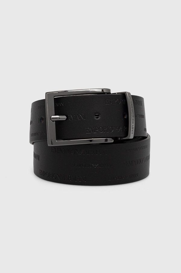 Emporio Armani Dvostrani kožni remen Emporio Armani za muškarce, boja: crna