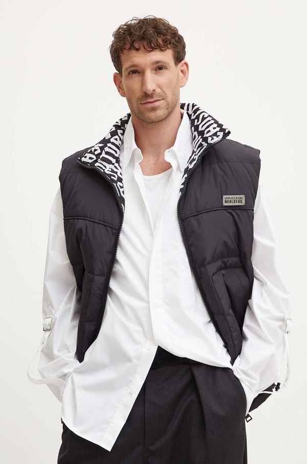 Versace Jeans Couture Dvostrani pernati prsluk Versace Jeans Couture za muškarce, boja: crna, za zimu, 77GAP421 CQD53