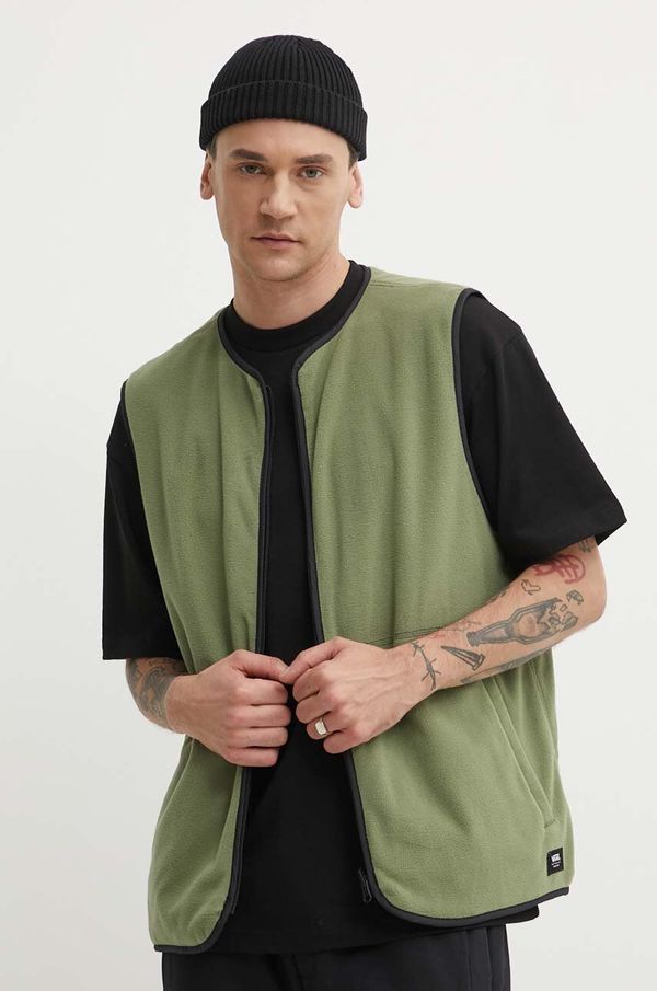 Vans Dvostrani prsluk Vans za muškarce, boja: zelena, za prijelazno razdoblje