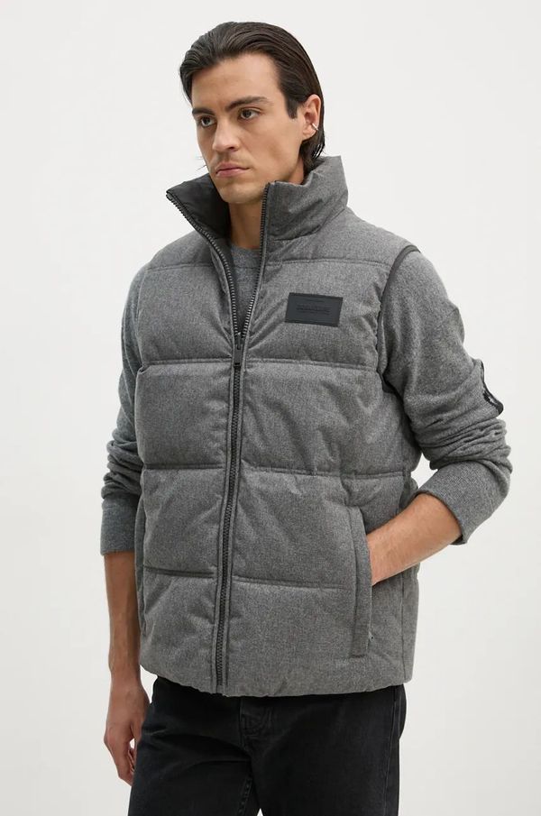 Zadig&Voltaire Dvostrani prsluk ZADIG&VOLTAIRE za muškarce, boja: siva, za zimu, WMOW00382