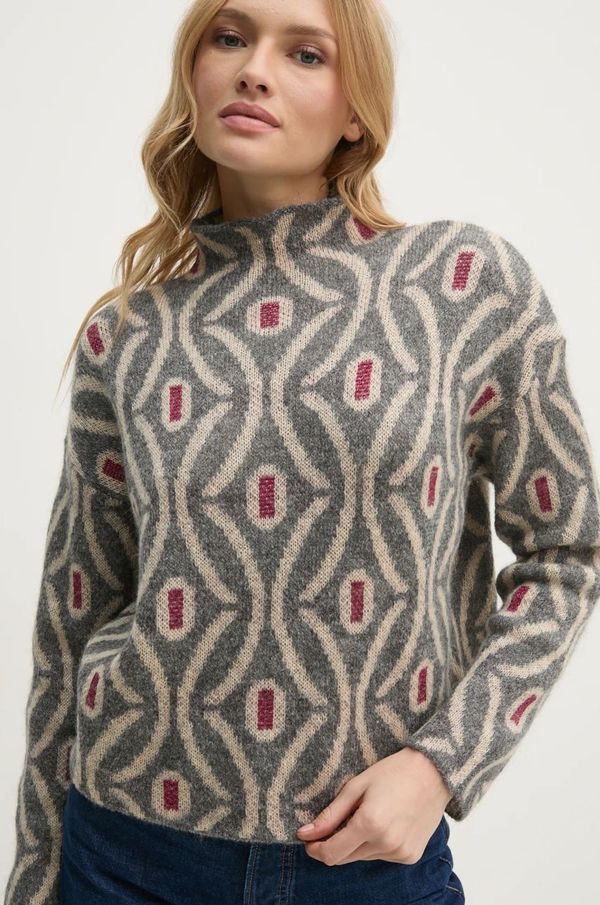 United Colors of Benetton Džemper s dodatkom mohera United Colors of Benetton boja: siva, lagani, s poludolčevitom, 1142E203I