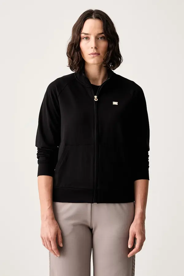 EA7 Emporio Armani EA7 Emporio Armani dukserica na zakopčavanje za žene od pamuka s elastanom