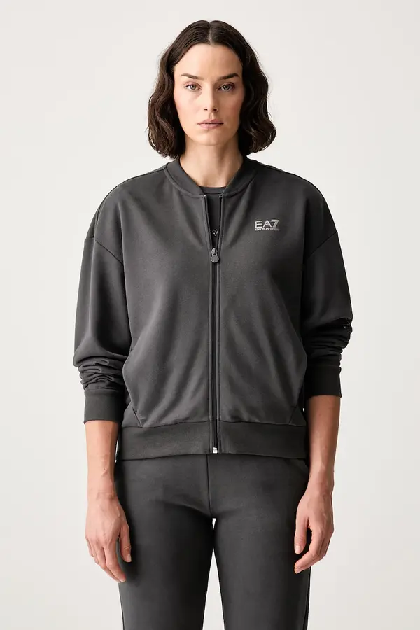 EA7 Emporio Armani EA7 Emporio Armani dukserica na zakopčavanje za žene s pamukom