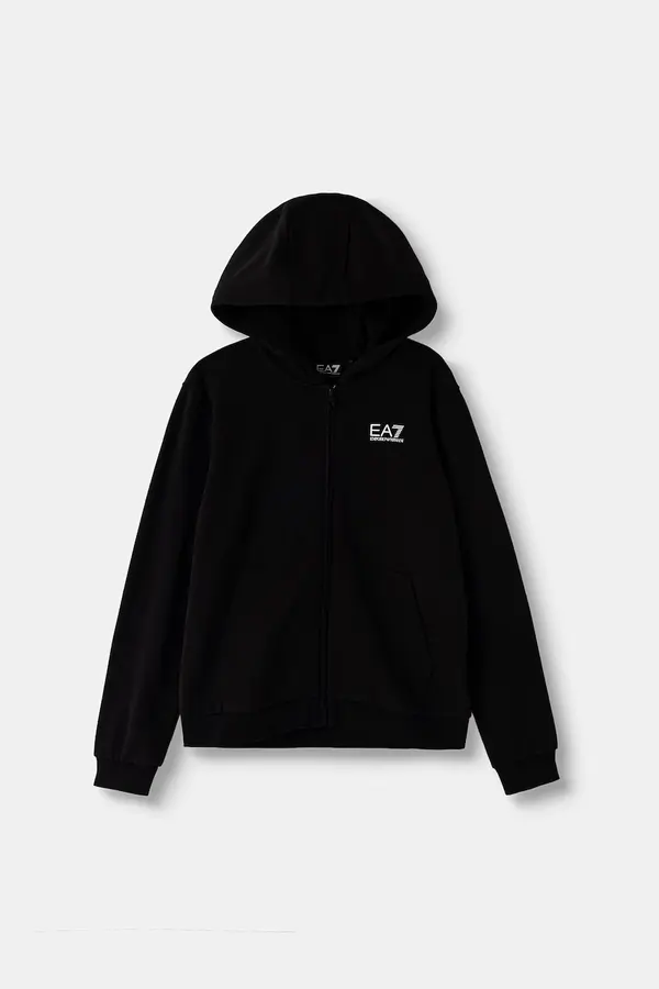 EA7 Emporio Armani EA7 Emporio Armani dukserica sa kapuljačom za djecu s pamukom
