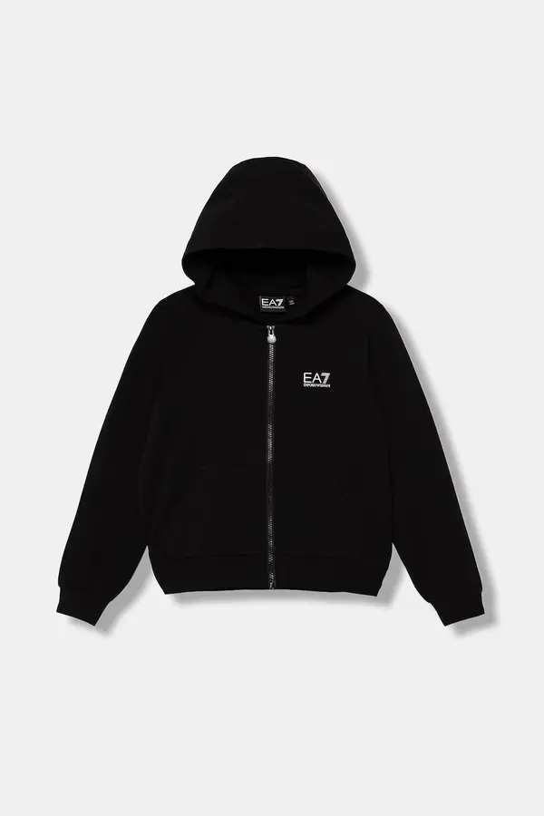 EA7 Emporio Armani EA7 Emporio Armani dukserica sa kapuljačom za djecu s pamukom