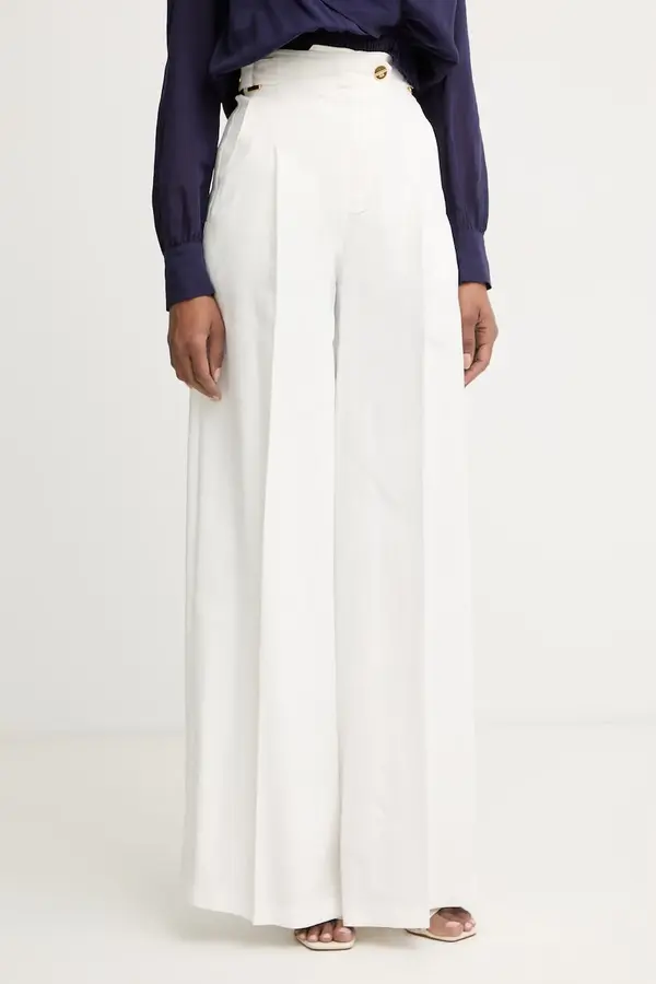 Elisabetta Franchi Elisabetta Franchi hlače za žene s lanom