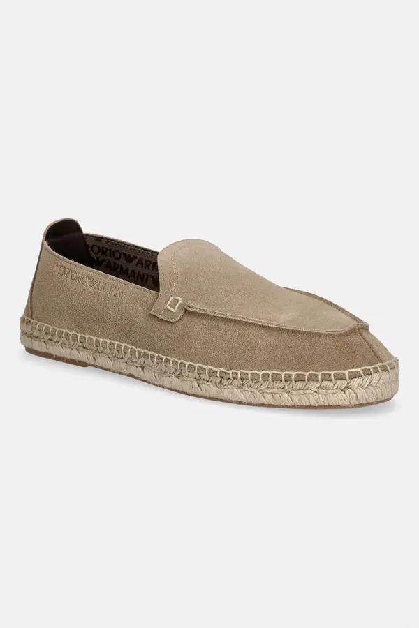 Emporio Armani Emporio Armani espadrile za muškarce od brušene kože