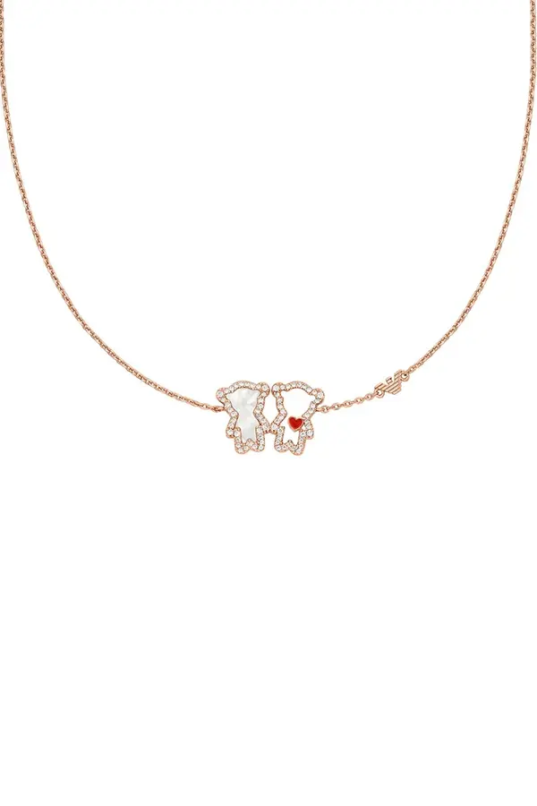 Emporio Armani Emporio Armani ogrlica za žene od mesinga s cirkonom Sentimental