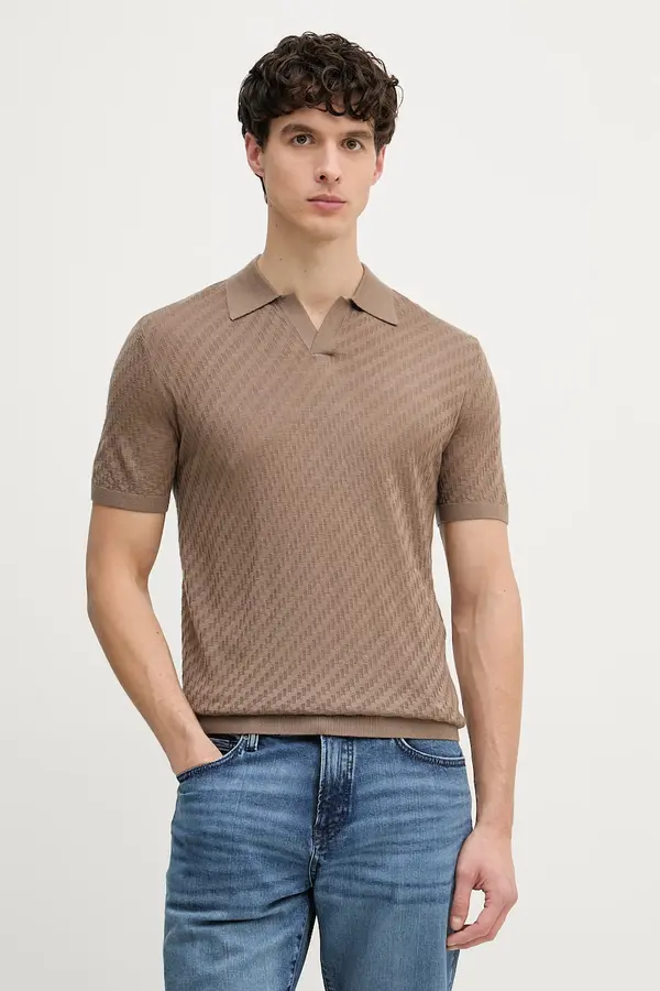 Emporio Armani Emporio Armani pletena polo majica muška vunena