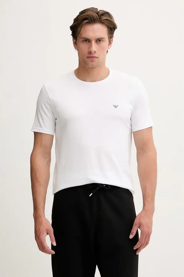 Emporio Armani Underwear Emporio Armani Underwear basic majica kratkih rukava muška od pamuka s elastanom 2-pack