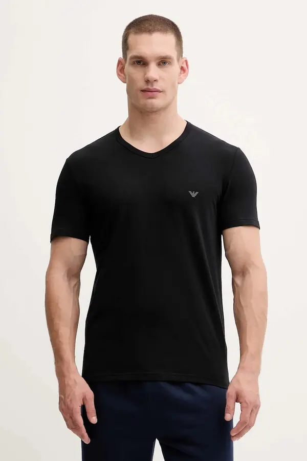 Emporio Armani Underwear Emporio Armani Underwear basic majica kratkih rukava muška od pamuka s elastanom 2-pack