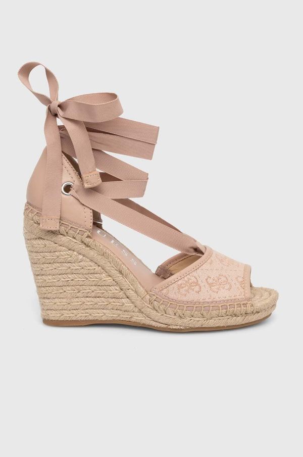 Guess Espadrile Guess DIANDRA za žene, boja: bež, klin peta, FLGDIR FAL04