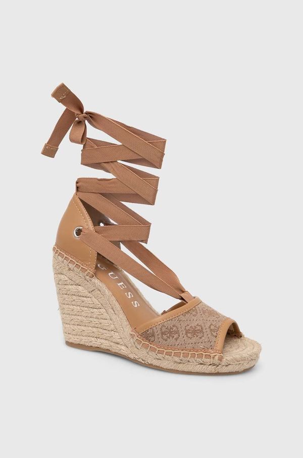Guess Espadrile Guess DIANDRA za žene, boja: smeđa, klin peta, FLGDIR FAL04