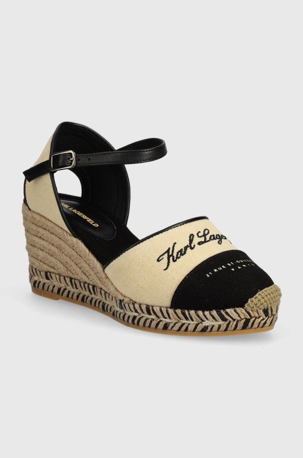 Karl Lagerfeld Espadrile Karl Lagerfeld KAMINI MID za žene, boja: bež, klin peta, KL32203