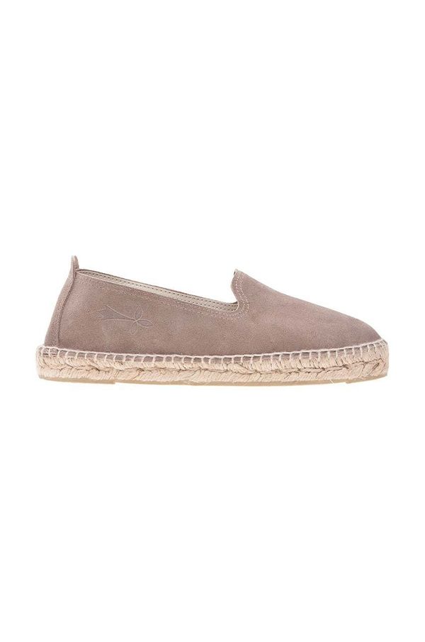 Manebi Espadrile od brušene kože Manebi Flat Espadrilles boja: smeđa, W 1.9 N0