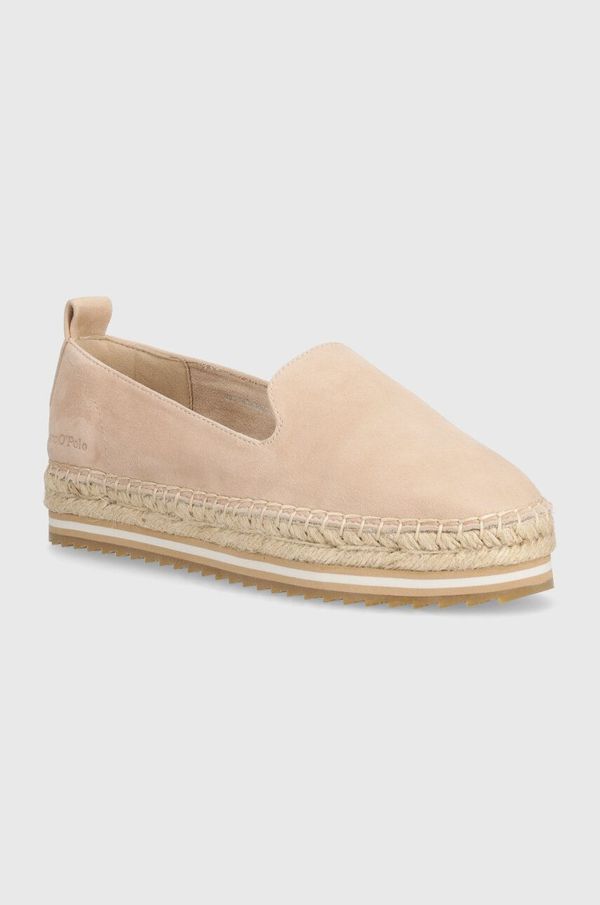 Marc O'Polo Espadrile od brušene kože Marc O'Polo boja: bež, s platformom, 40318323801305 NN2M3040