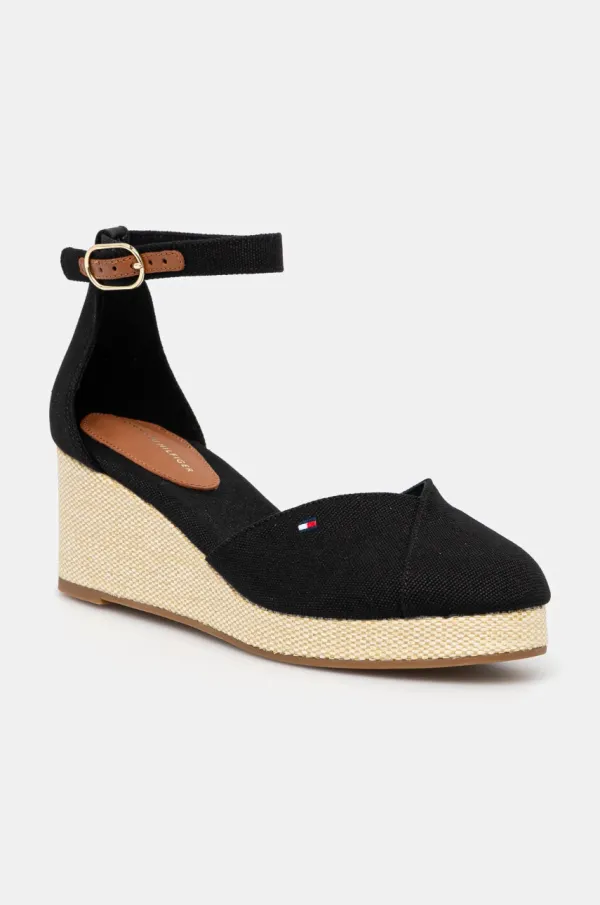 Tommy Hilfiger Espadrile Tommy Hilfiger FLAG CLOSED TOE MID WEDGE ESPAD boja: crna, FW0FW08657