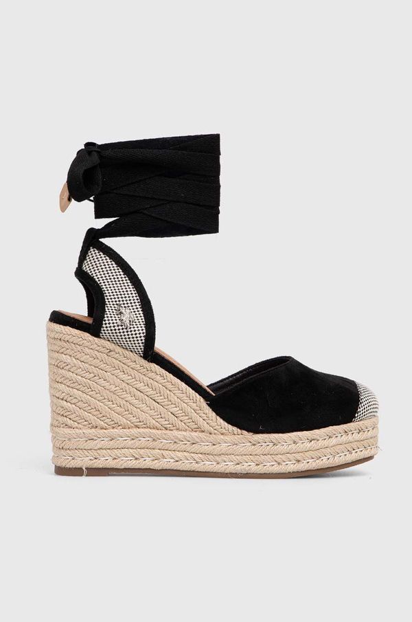 U.S. Polo Assn. Espadrile U.S. Polo Assn. STEFY za žene, boja: crna, klin peta, STEFY001W 4HT1