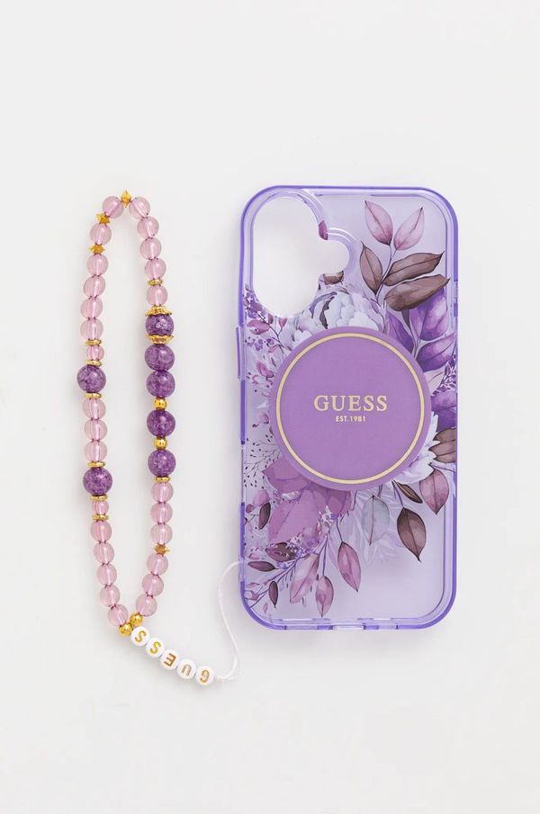 Guess Etui za telefon Guess iPhone 16 6.1 boja: ljubičasta, GUHMP16SHFWBRCESU
