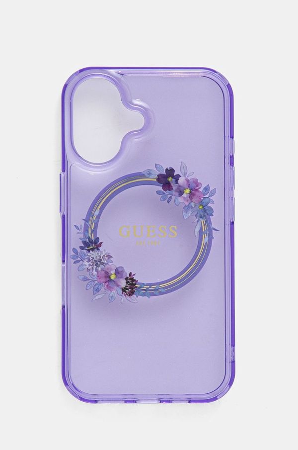 Guess Etui za telefon Guess iPhone 16 6.1 boja: ljubičasta, GUHMP16SHFWFCU