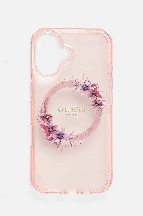 Guess Etui za telefon Guess iPhone 16 6.1 boja: ružičasta, GUHMP16SHFWFCP