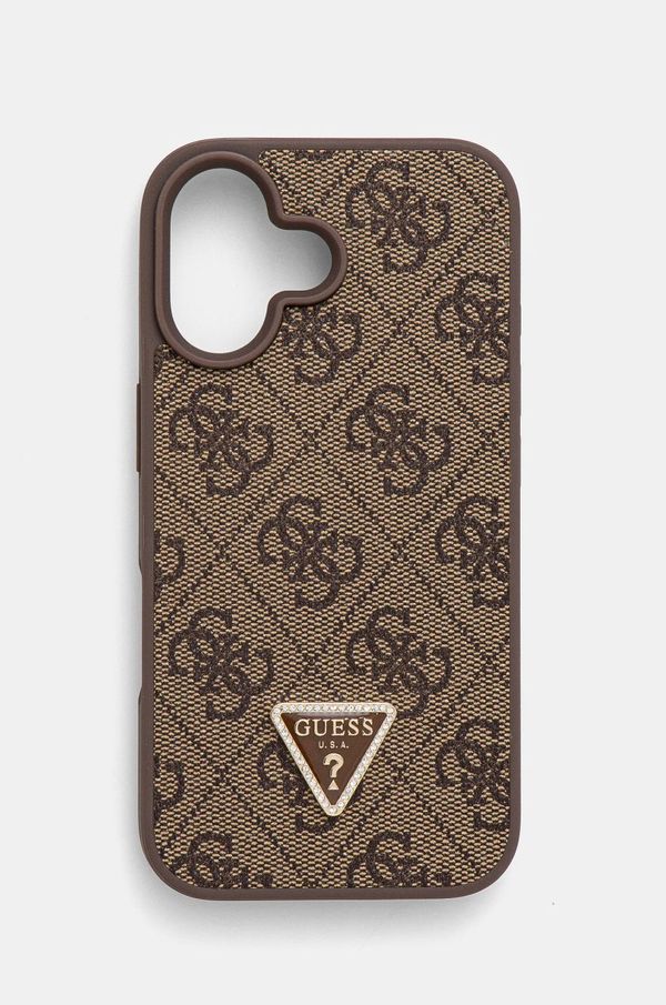 Guess Etui za telefon Guess iPhone 16 6.1 boja: smeđa, GUHCP16SP4TDPW