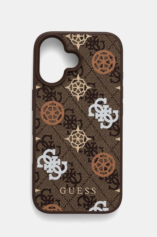 Guess Etui za telefon Guess iPhone 16 6.1 boja: smeđa, GUHMP16SP4PWPW