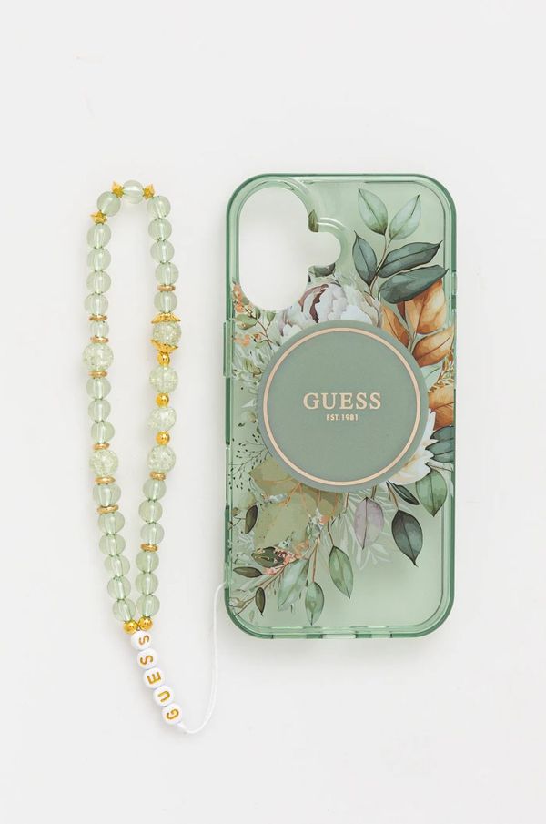 Guess Etui za telefon Guess iPhone 16 6.1 boja: zelena, GUHMP16SHFWBRCESN