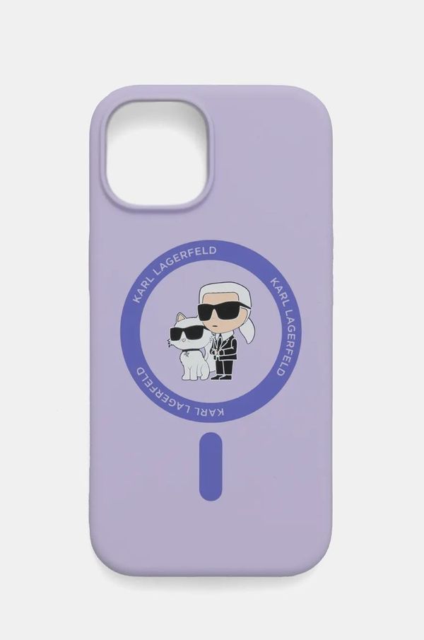 Karl Lagerfeld Etui za telefon Karl Lagerfeld iPhone 15 6.1 boja: ljubičasta, KLHMP15SSCMKCRHU