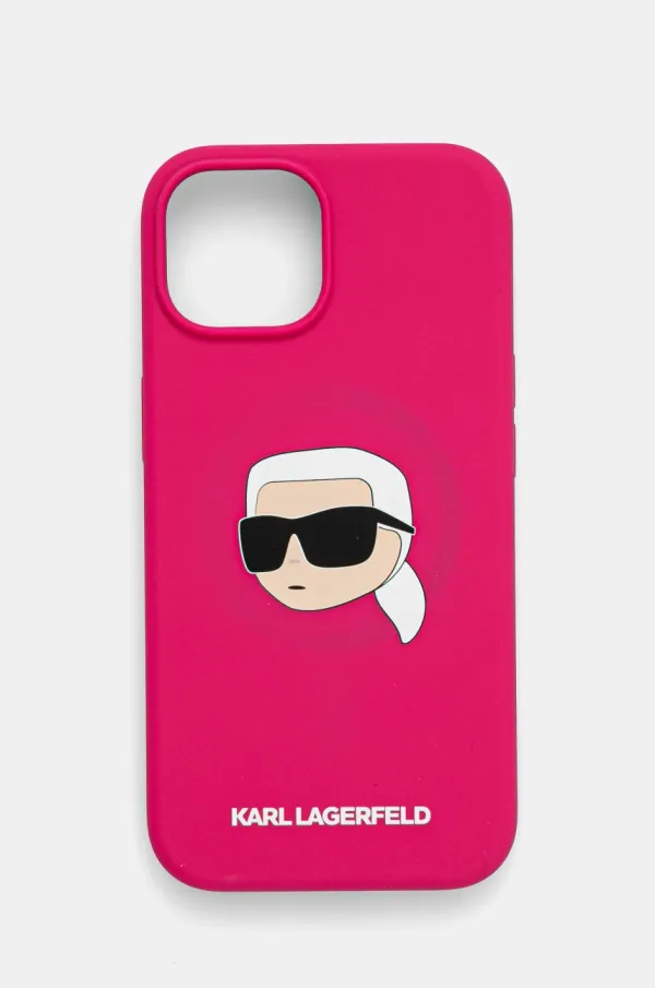 Karl Lagerfeld Etui za telefon Karl Lagerfeld iPhone 15 6.1 boja: ružičasta, KLHMP15SSKHPPLF