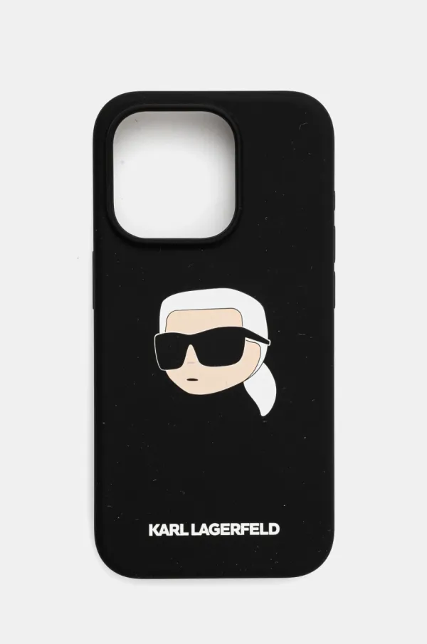 Karl Lagerfeld Etui za telefon Karl Lagerfeld iPhone 15 Pro 6.1 boja: crna, KLHMP15LSKHPPLK