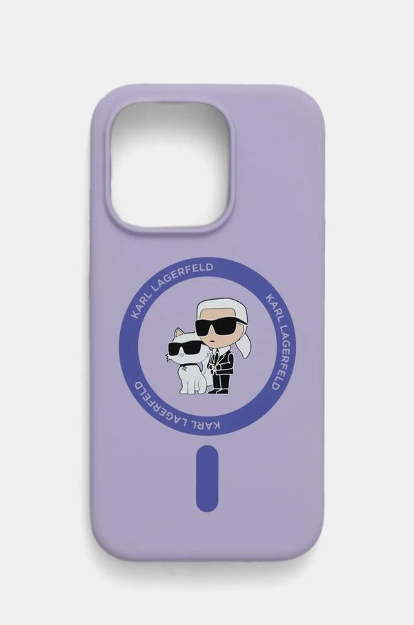 Karl Lagerfeld Etui za telefon Karl Lagerfeld iPhone 15 Pro 6.1 boja: ljubičasta, KLHMP15LSCMKCRHU