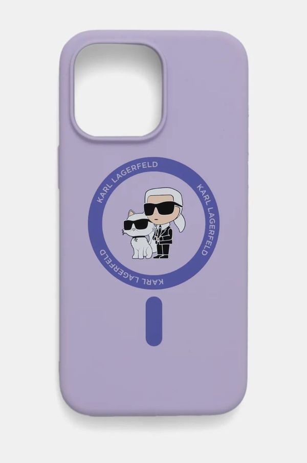 Karl Lagerfeld Etui za telefon Karl Lagerfeld iPhone 15 Pro Max 6.7 boja: ljubičasta, KLHMP15XSCMKCRHU