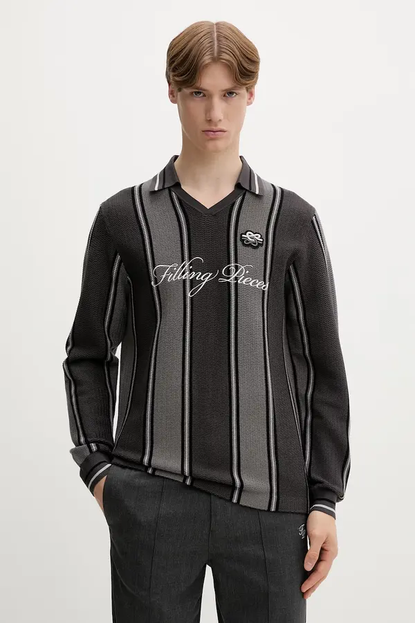 Filling Pieces Filling Pieces pulover za muškarce s viskozom Knit Football Jersey