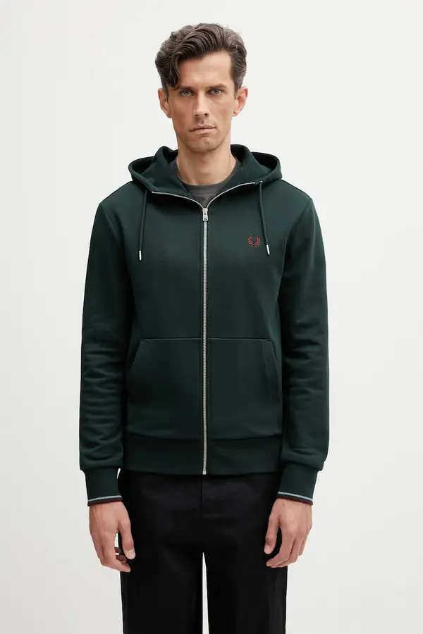 Fred Perry Fred Perry dukserica na zakopčavanje sa kapuljačom muška od pamuka