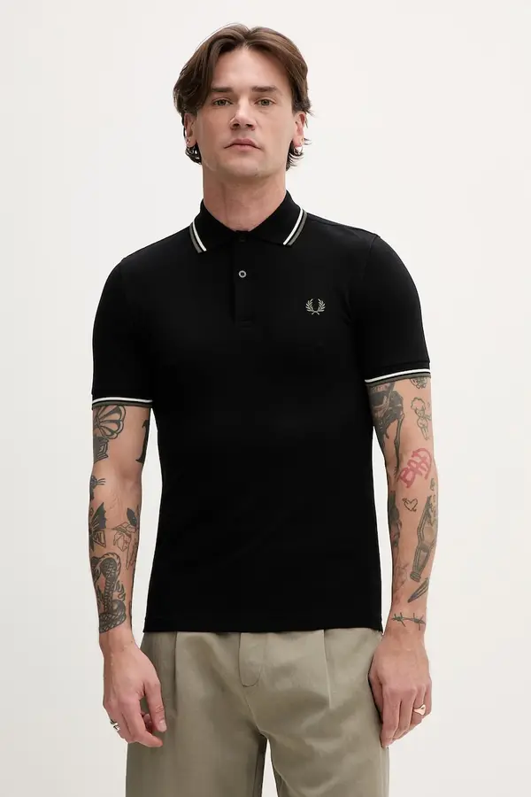 Fred Perry Fred Perry Pamučna polo majica Fred Perry The Twin Tipped Shirt
