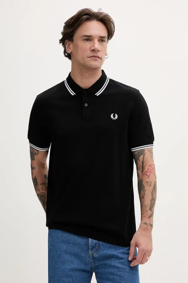 Fred Perry Fred Perry Pamučna polo majica Fred Perry Twin Tipped Shirt